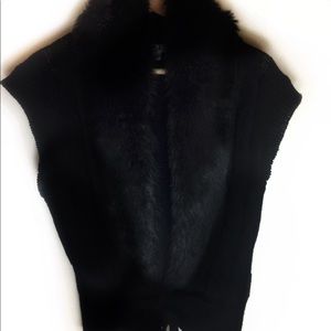 Global Access Faux Fur Sweater Vest
